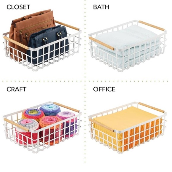 Core Home Metal Basket With Wood Handles - Picture 10 of 13